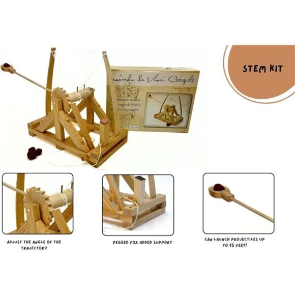 Pathfinders STEM kit Leonardo Da Vinci Catapult kit Trebuchet Engineering kit - Picture 4 of 7